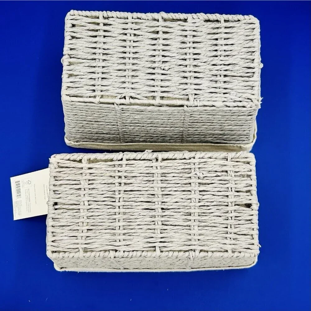 Brightroom Paper Rope Bin Storage 10L x 6W x 6H Set of 2 NEW